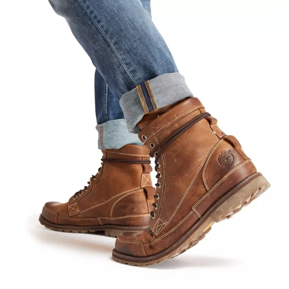Timberland Earthkeepers Mens Brown Leather Lace Up Boots A1316 Size 9